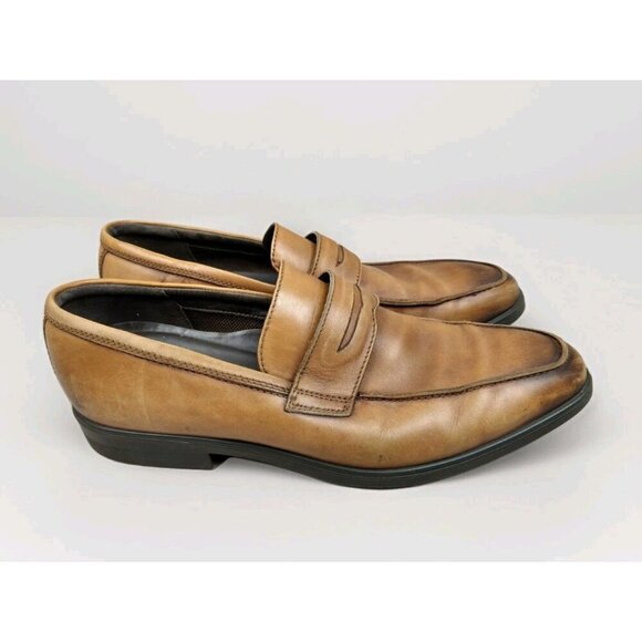 ECCO Melbourne Slip On Leather Penny Loafer Amber Men’s Size 12/12.5 - Picture 1 of 10